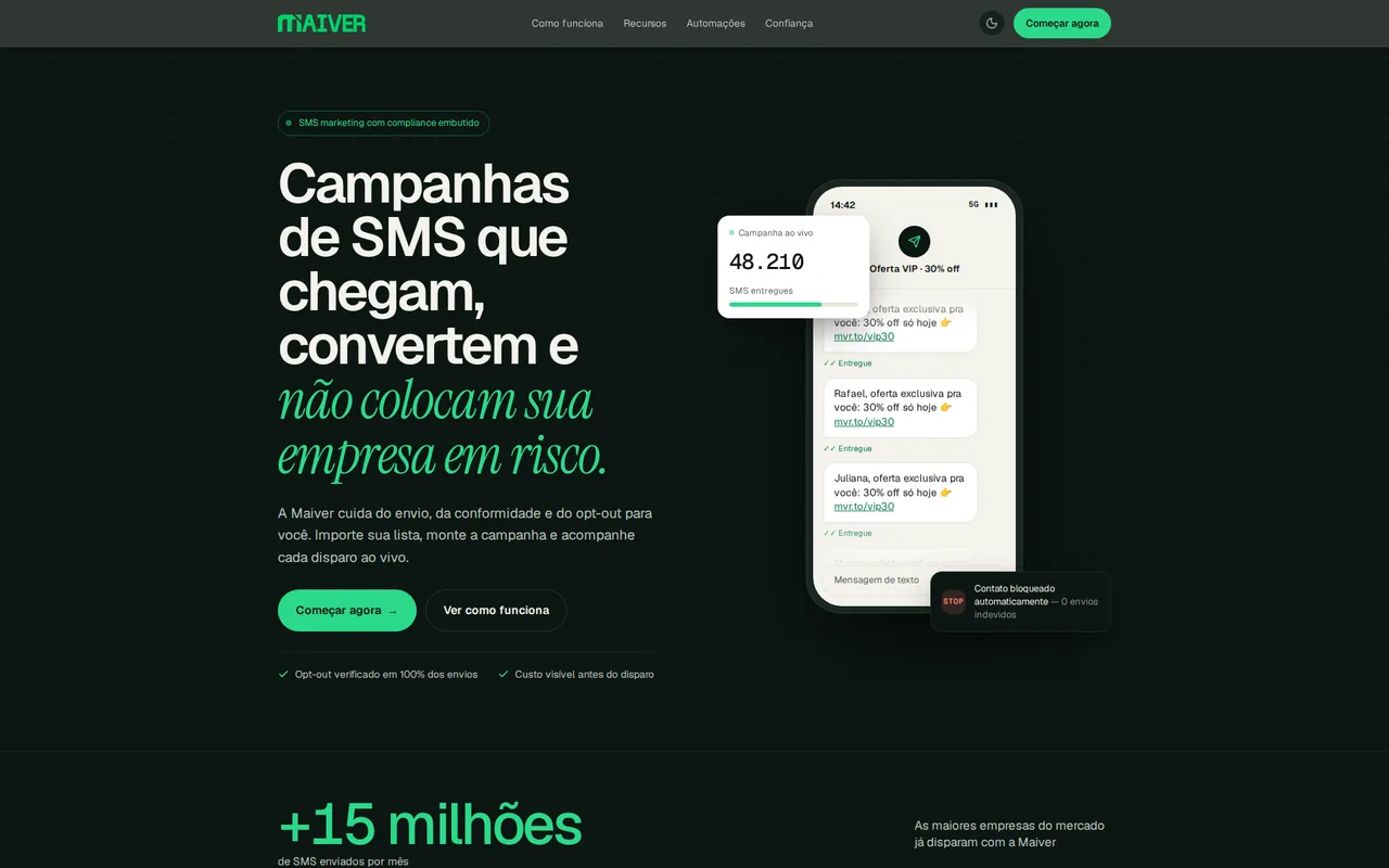 Screenshot do projeto Maiver